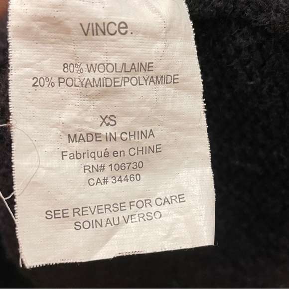 Vince Wool Black Preppy Cardigan Y2K Whimsigoth Academia - Picture 6 of 6